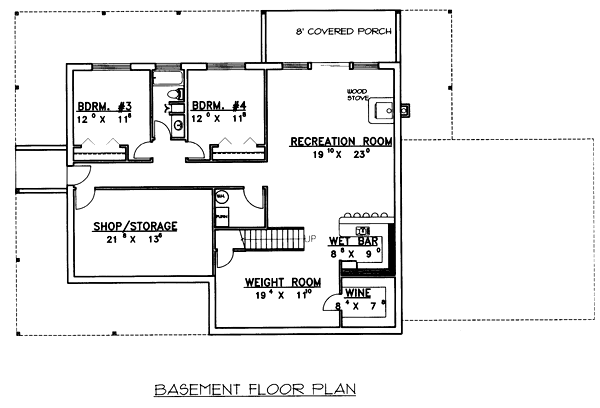 Traditional Lower Level of Plan 87099