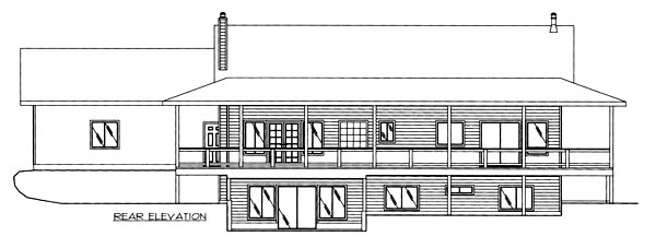 Traditional Rear Elevation of Plan 87099