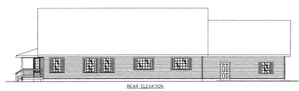 Country Rear Elevation of Plan 87102