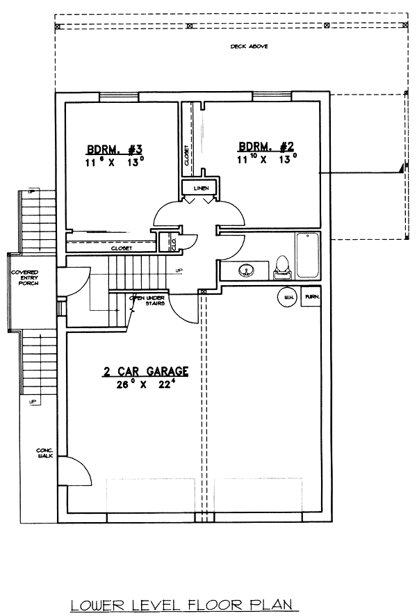 Contemporary Craftsman Level One of Plan 87103