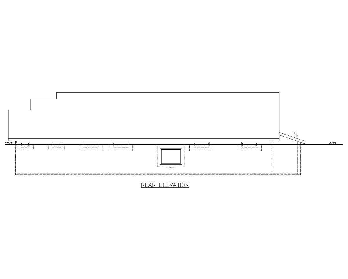 Contemporary Rear Elevation of Plan 87105