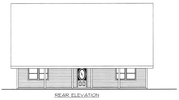 Country Rear Elevation of Plan 87107