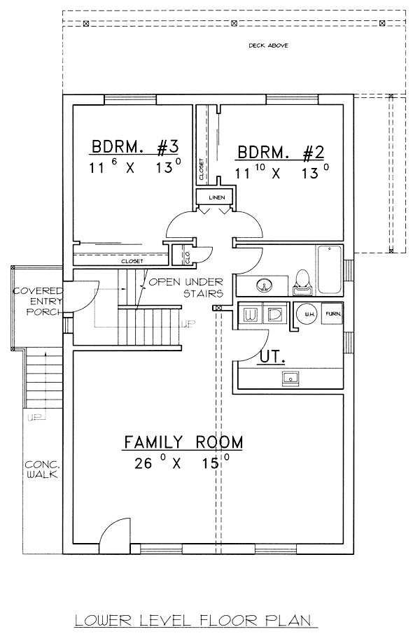 Contemporary Lower Level of Plan 87108