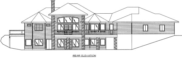 Southwest Traditional Rear Elevation of Plan 87112