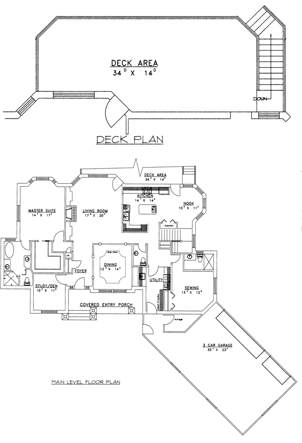 Craftsman One-Story Ranch Level One of Plan 87114