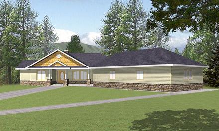 Craftsman One-Story Ranch Elevation of Plan 87114