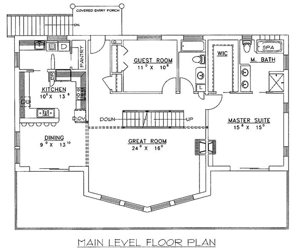 Contemporary Log Level One of Plan 87115