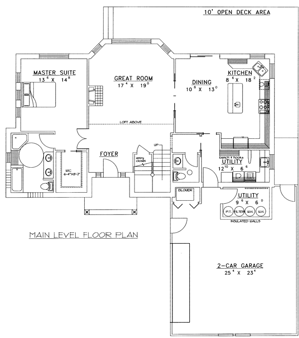 One-Story Traditional Level One of Plan 87116