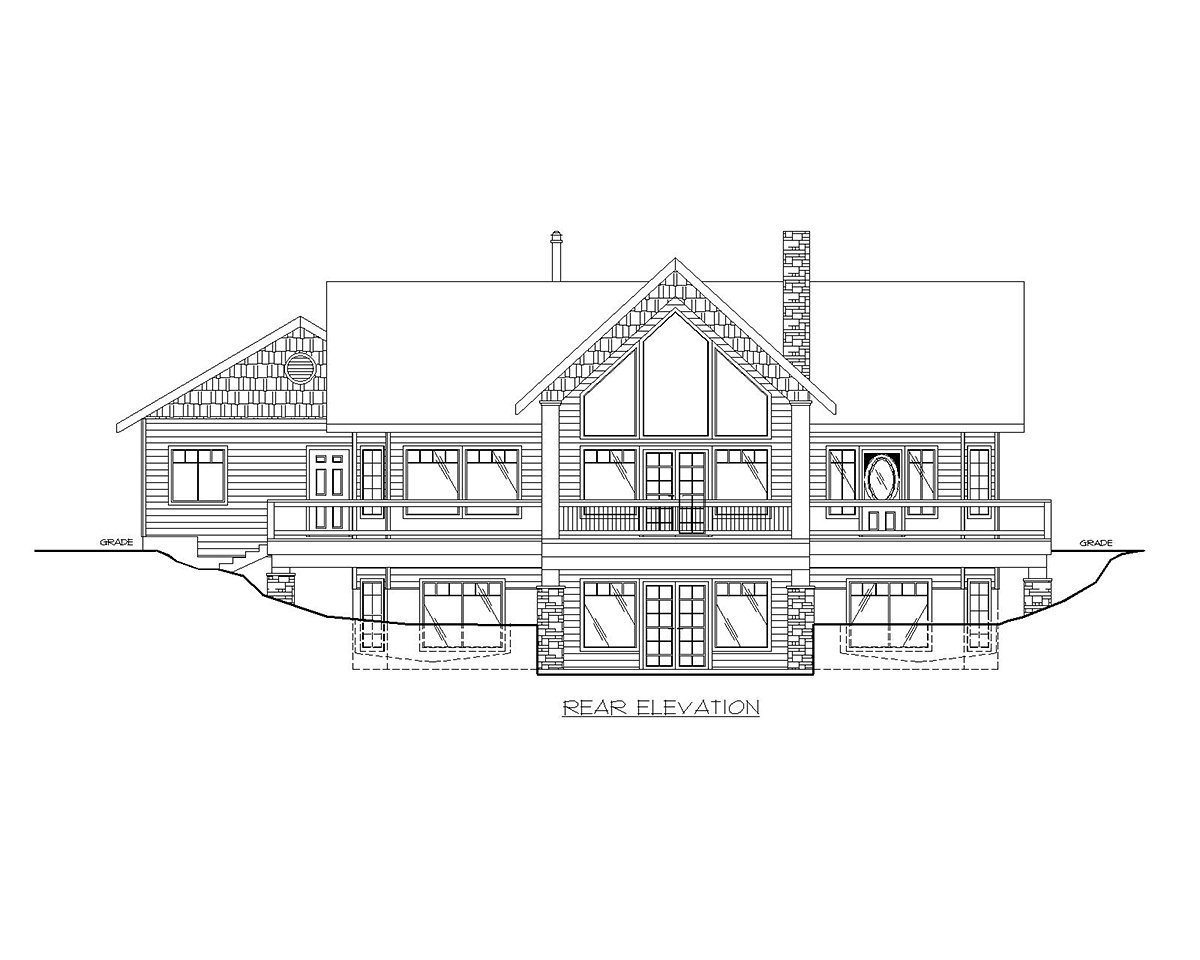  Rear Elevation of Plan 87119