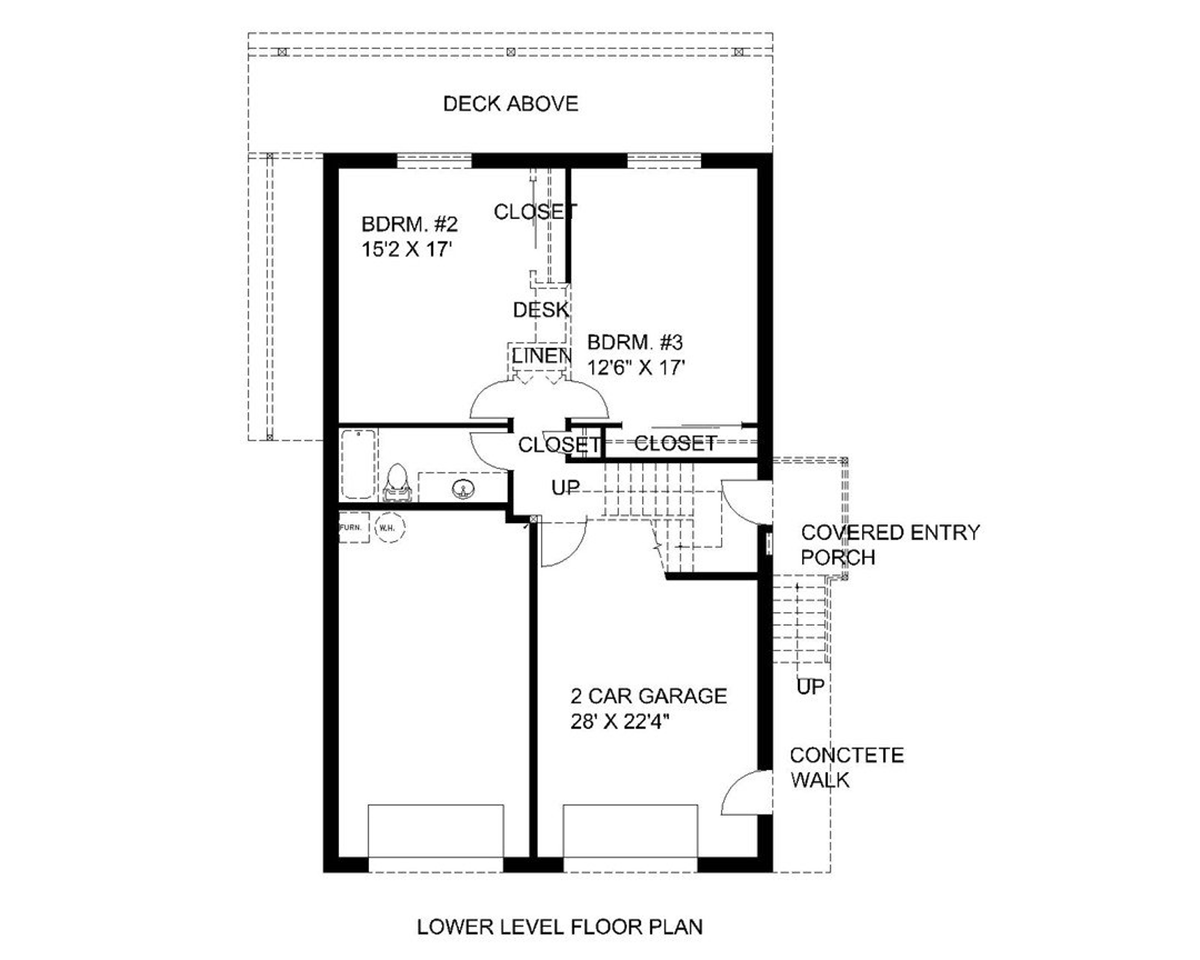 One-Story Ranch Level One of Plan 87124