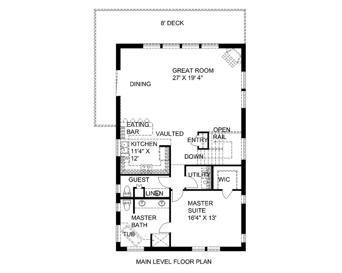 One-Story Ranch Level Two of Plan 87124