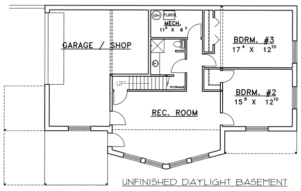 Contemporary Lower Level of Plan 87129