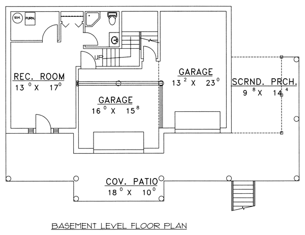 Contemporary Lower Level of Plan 87130