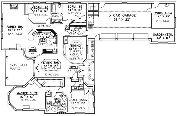 Contemporary Traditional Level One of Plan 87132