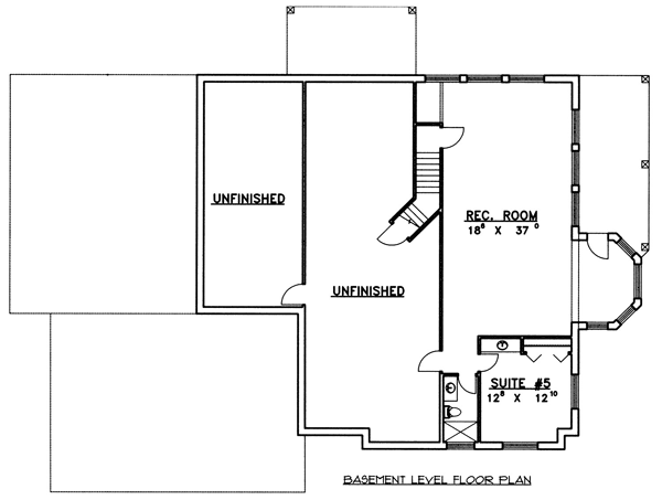 Contemporary Lower Level of Plan 87133