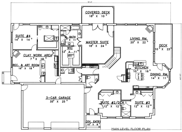 Contemporary Level One of Plan 87133
