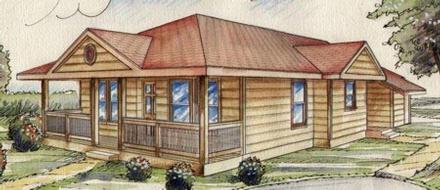 Cabin Traditional Elevation of Plan 87141