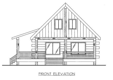 Country Log Elevation of Plan 87144