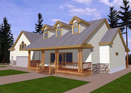 Country Traditional Elevation of Plan 87145