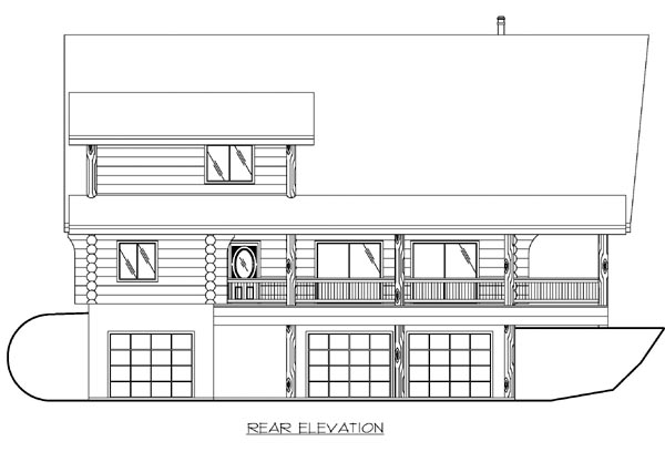 Log Rear Elevation of Plan 87147