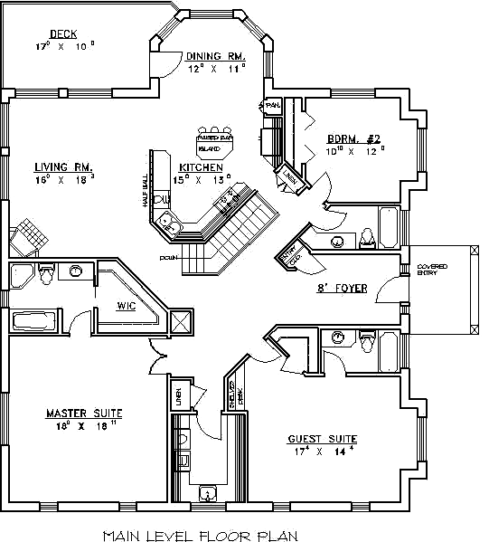 Contemporary Traditional Level One of Plan 87150