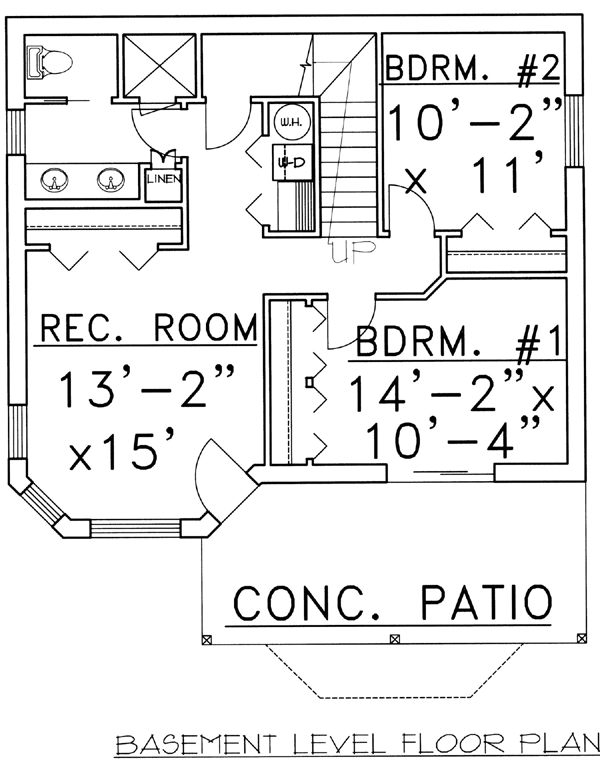 Contemporary Narrow Lot Lower Level of Plan 87155