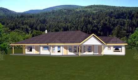 Contemporary One-Story Traditional Elevation of Plan 87157