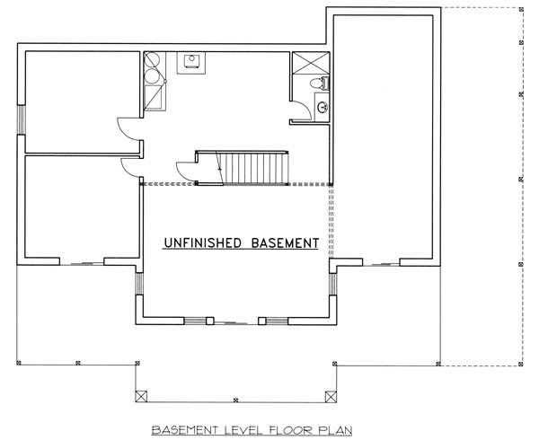 Contemporary Lower Level of Plan 87159