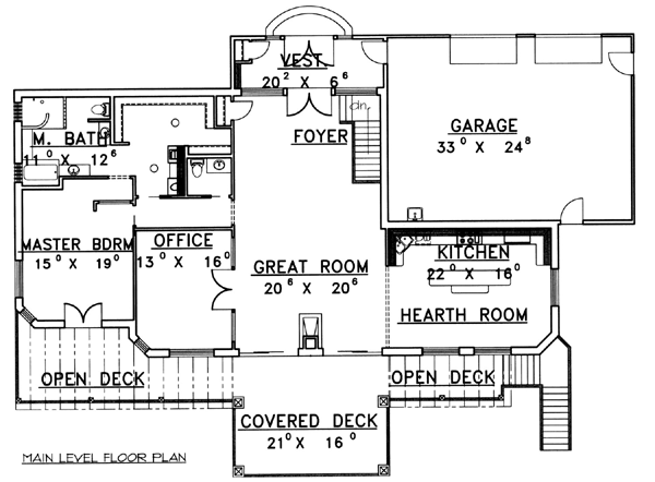 One-Story Ranch Level One of Plan 87165