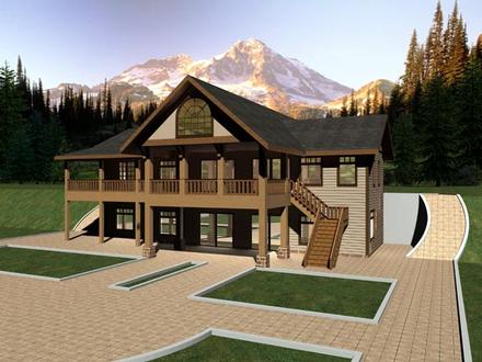 Country One-Story Elevation of Plan 87167