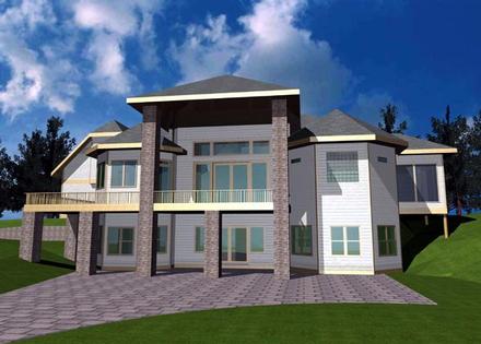 Contemporary One-Story Elevation of Plan 87169