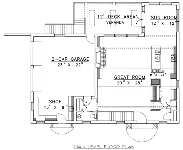 Florida One-Story Level One of Plan 87170