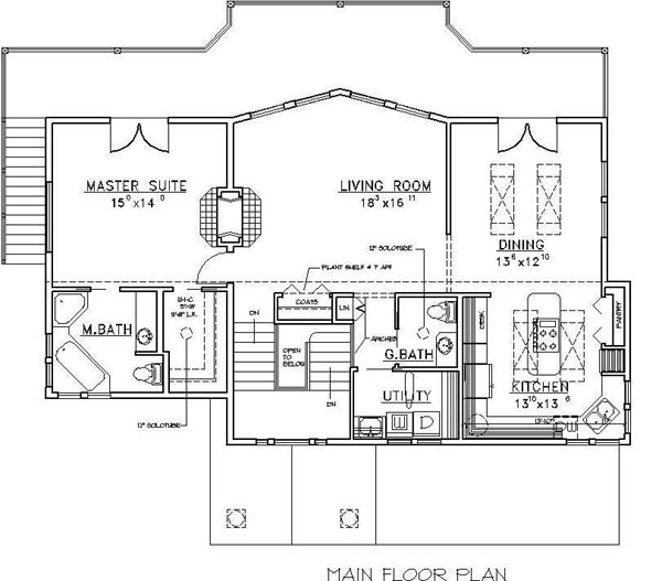 One-Story Level One of Plan 87173