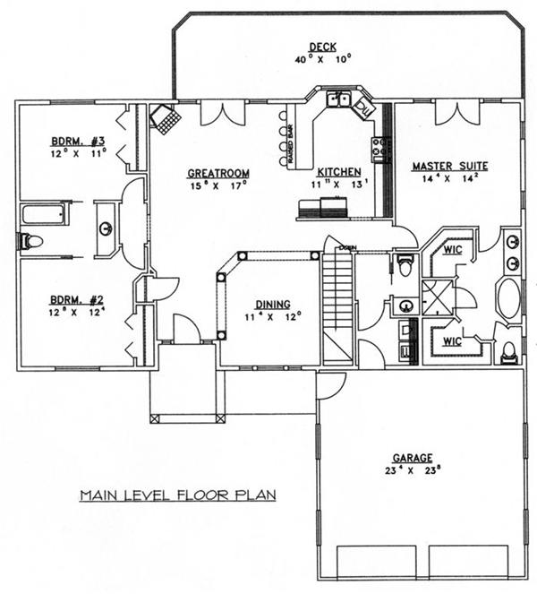 One-Story Traditional Level One of Plan 87180