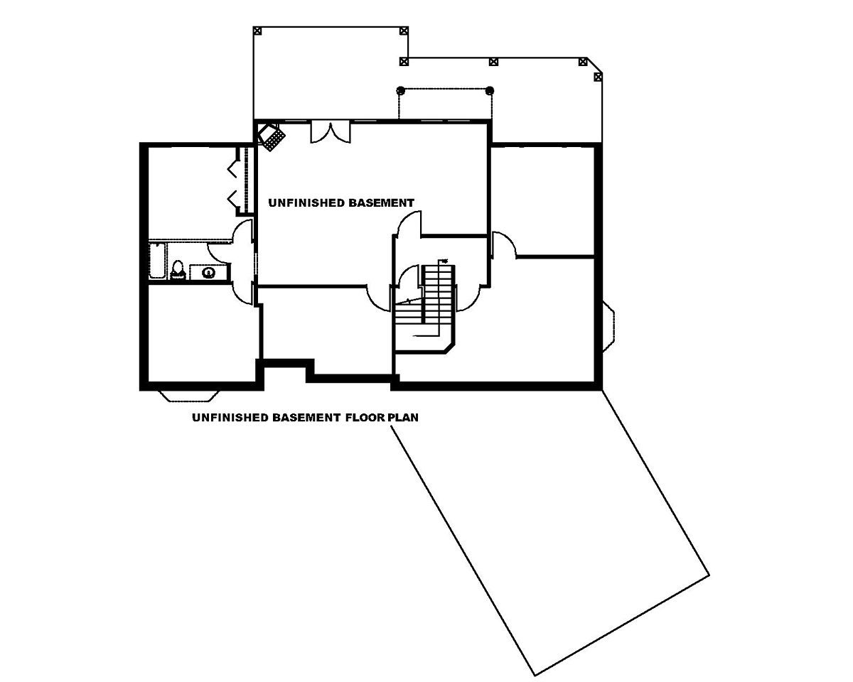 One-Story Ranch Lower Level of Plan 87181