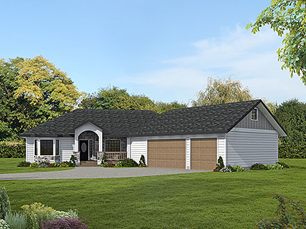 One-Story Ranch Elevation of Plan 87181