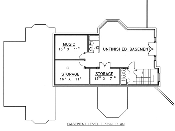 Contemporary Lower Level of Plan 87185