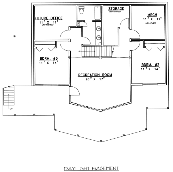 Contemporary Lower Level of Plan 87189