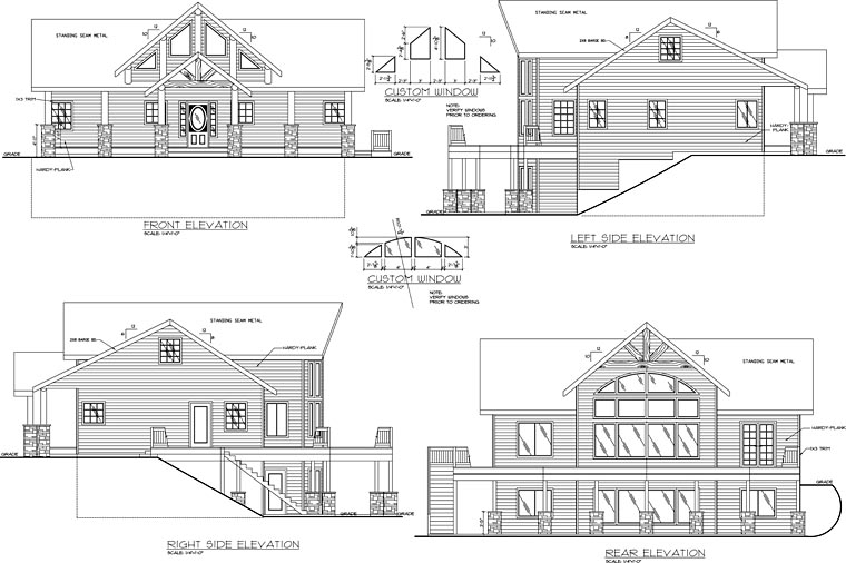 Contemporary Rear Elevation of Plan 87189