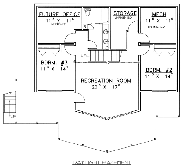 Contemporary Country Lower Level of Plan 87190