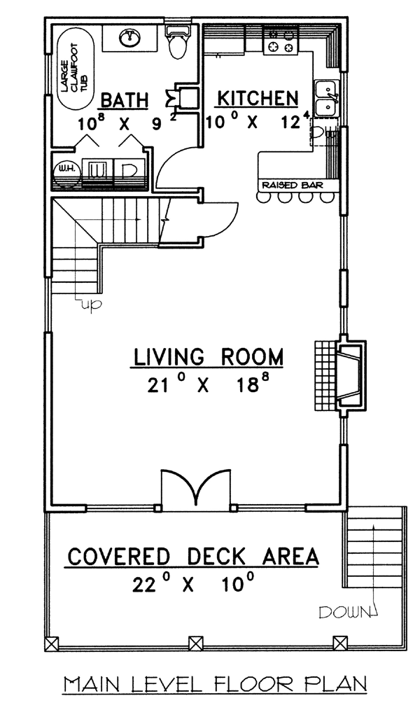 Cabin Narrow Lot Level One of Plan 87191