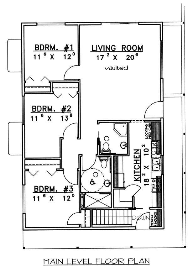 Country Narrow Lot One-Story Level One of Plan 87195