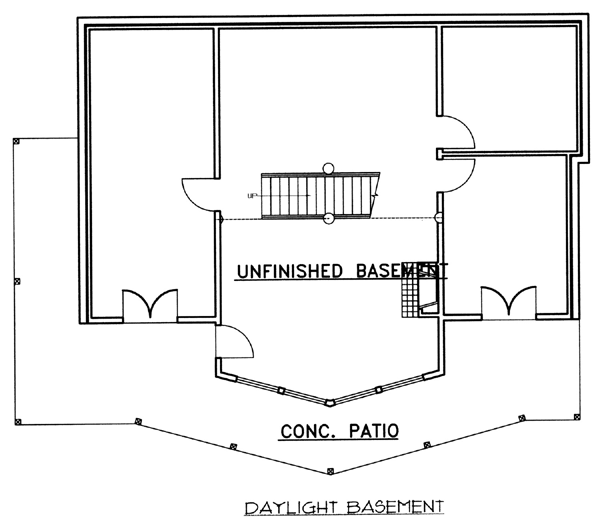Contemporary Lower Level of Plan 87197