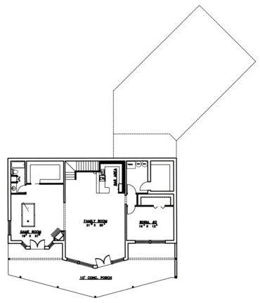 Contemporary Lower Level of Plan 87206