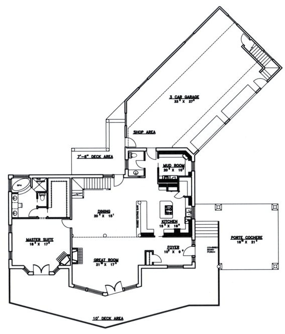 Contemporary Level One of Plan 87206