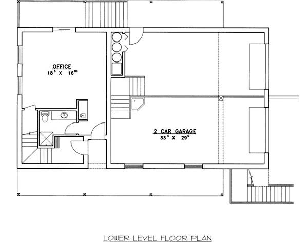 Contemporary Lower Level of Plan 87207