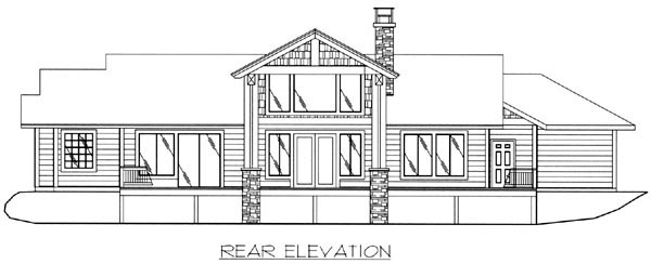 Traditional Rear Elevation of Plan 87210