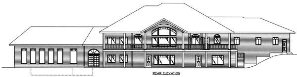Traditional Rear Elevation of Plan 87211