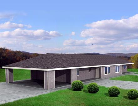Ranch Elevation of Plan 87212