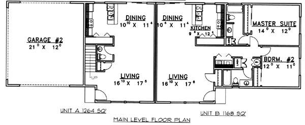 Contemporary Southwest Level One of Plan 87213